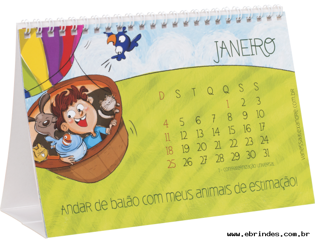 Calendrio de mesa com espiral wire-o(aer)