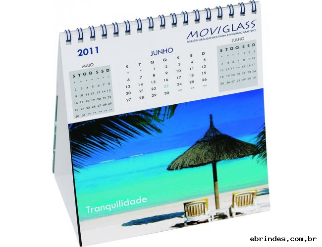 Calendrio de mesa com 12 folhas