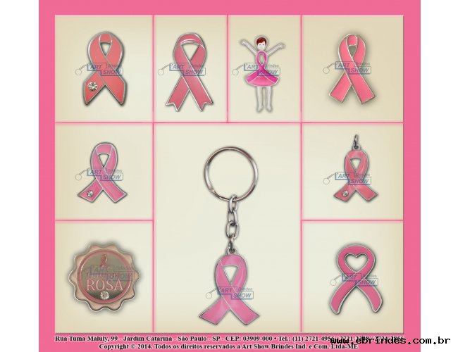 Pins personalizados outubro rosa, cancer de mama