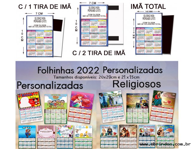 FOLHINHAS E CALENDRIOS