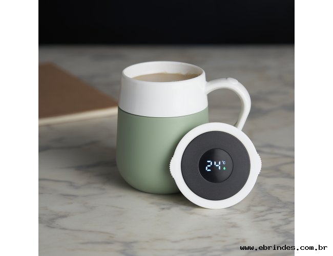 Caneca Trmica Inox 500ml com Display LED