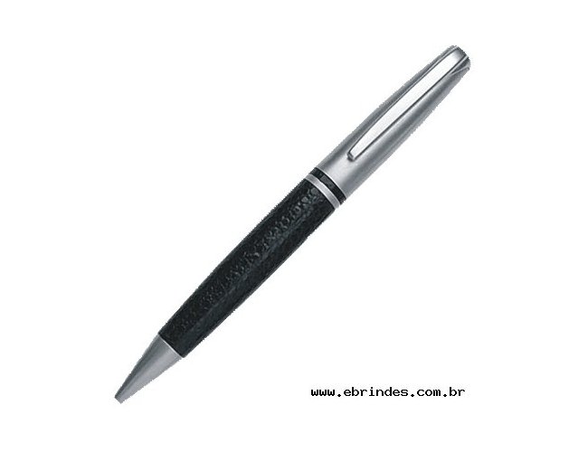 caneta metal com couro