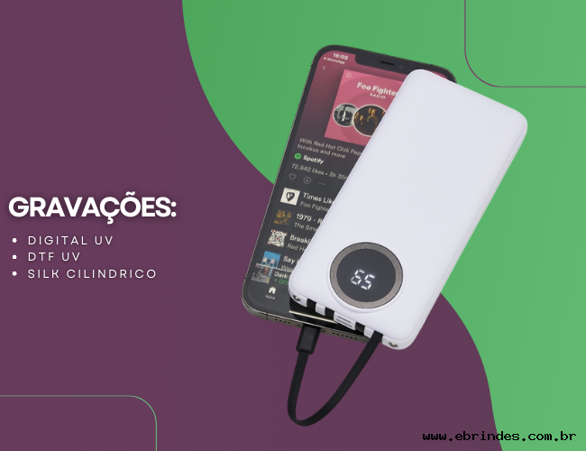 ⚡ Power Bank 10.000mAh com Lanterna e Multissadas