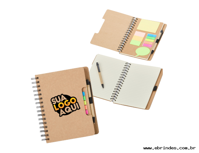 Caderno Eco Com Post It e Caneta Personalizado