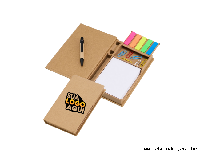 Bloco de Anotações com Post It e Mini Caneta Personalizado