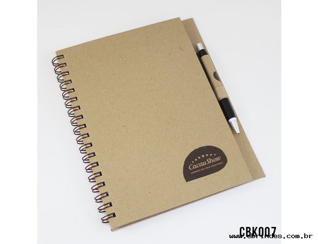 CADERNO COM CANETA KRAFT