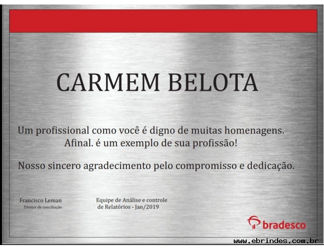 Placa de homenagem em ao inox