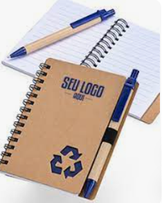 caderno ecolgico com caneta personalizado