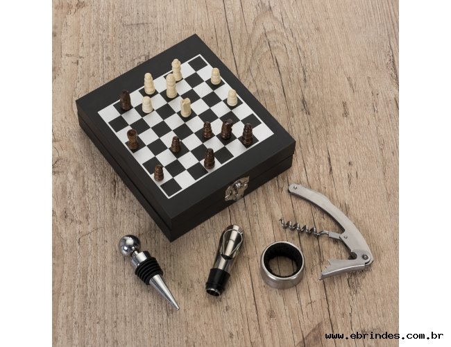 Kit Vinho Xadrez 4 pe�as