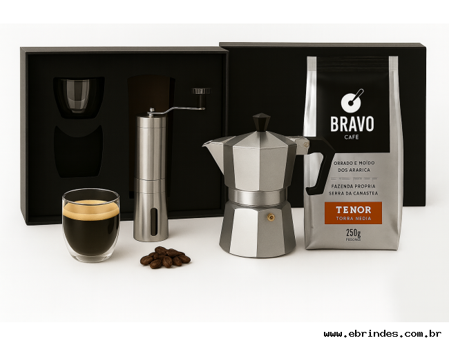Kit Cafeteira Italiana com moedor